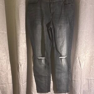 Lane Bryant Women's Black Distressed Skinny Jeans